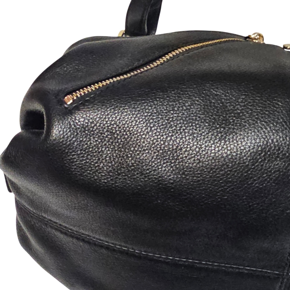 Michael Kors Portland Black Leather Large Shoulder Bag Tote Purse Gold Hardware - Picture 7 of 14
